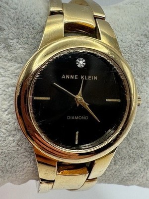 Ladies Anne Klein Diamond AK/2628 Gold Tone Quartz Watch New Battery