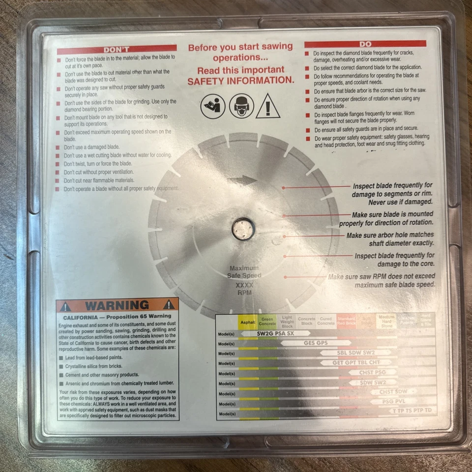 Hoja de diamante húmedo Multiquip 10TP | 10" X 0,060" | 5/8" | Premium | AZULEJO 10/10 Foto 2 de 4