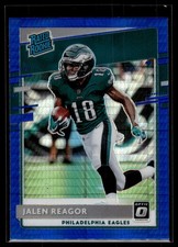 Jalen Reagor 2020 Donruss Optic Blue Hyper Prizm Rated Rookie Card #165. rookie card picture