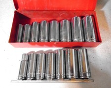 Vintage Blackhawk Tools 38 Dr. Metric S.a.e. Deep Socket Set Wmetal Box Usa