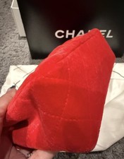 Authentic Chanel Red Velvet Mini Flap