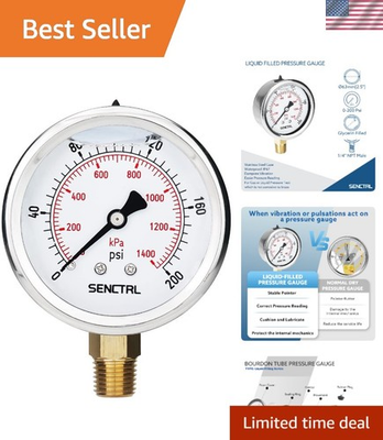 #ad 2.5quot; Stainless Steel Pressure Gauge 0 200 PSI for Various Applications $21.99