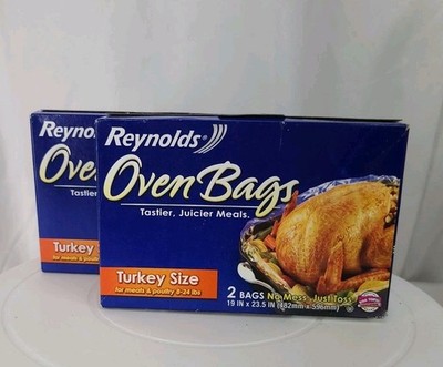 Reynolds Kitchens Turkey Sz Oven Bags, Holds Up to 24 lbs, 2 Count each bx LOT 2