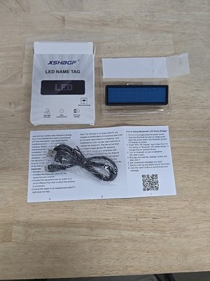 LED Name Tag, Rechargeable Wireless Bluetooth LED Name Badge Reuseable Price Tag