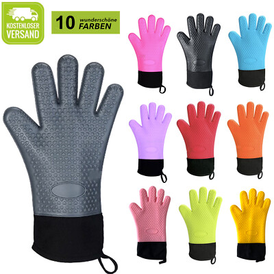 Ofenhandschuh Backofen Ofen Handschuh Grillen Backen Silikon  Backofenhandschuh | eBay.de