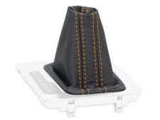 SCHALTMANSCHETTE FUR VW PASSAT B7 DSG automatik SCHALTSACK LEDER NAHT ORANGE