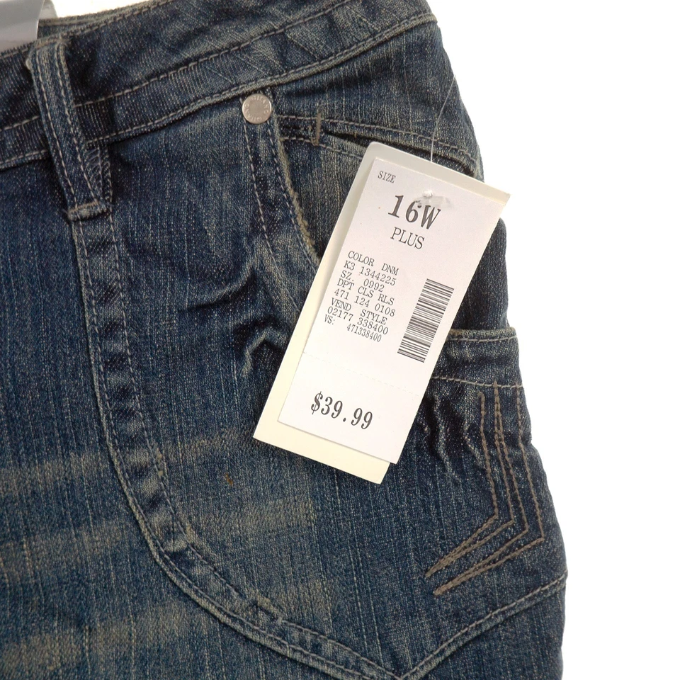 Gitano Capri Jeans Womens Plus 16W Cuffed Medium Blue Denim - Image 4 of 4