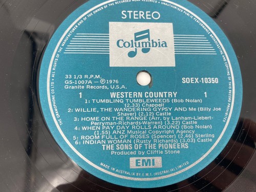 The Sons Of The Pioneers - WESTERN COUNTRY 12” Vinyl LP - Picture 3 of 6