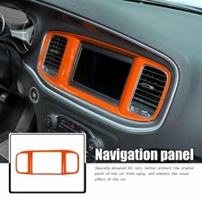 8.4" Navigation Screen Cover Bezel Air Vent Trim For Dodge Charger 2015+ Orange