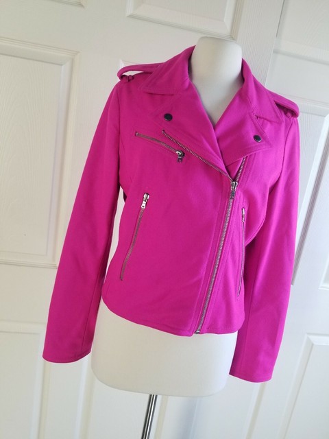 gap hot pink moto jacket