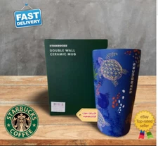🐢🌊  Hawaii Blue Ocean Turtle Ceramic Double Wall Cup 12oz Starbucks Hawaii 