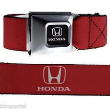 Honda Logo Car Brand Official Licensed Red White Seat Belt Seatbelt Buckle Down