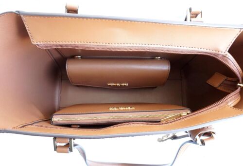 Michael Kors Charlotte LG mort 3 EN 1 sac à bandoulière en cuir + 2 x sacs à bandoulière neuf - Photo 21 sur 24