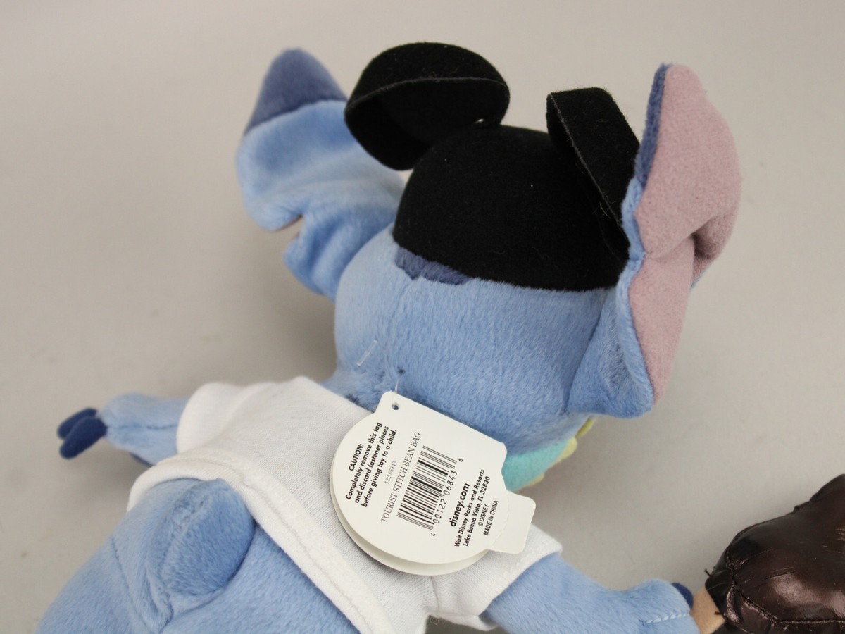 NWT Lilo Stitch Tourist Stitch Bean Bag Plush Disneyland Walt Disney  World