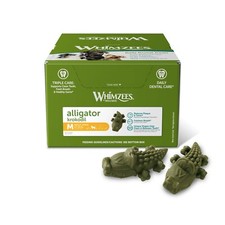 Whimzees Alligator Medium Box 65 Treats - Vegetable Natural Grain Free Dog Chew