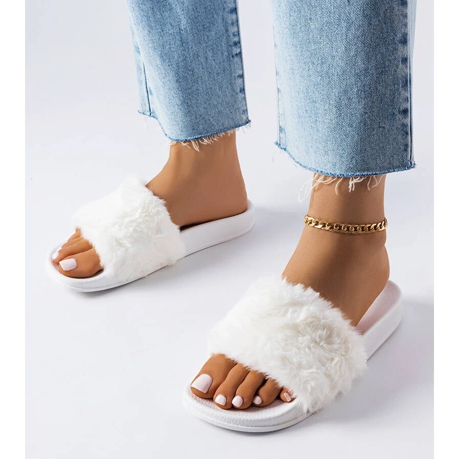 Fluffy hotsell white sliders