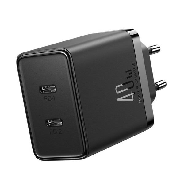 SchnellladegeräT 2X USB-C Schwarz WandladegeräT 40 W LadegeräT Joyroom-image