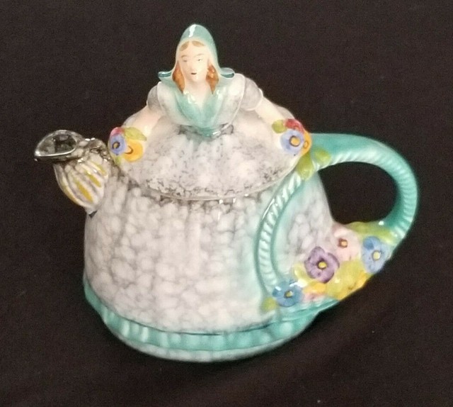 Antique Rare Dutch Girl Milk Maid Teapot Royal Crown Germany 1940's 7