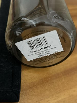 2022 Starbucks Smoke Wave Marble 20 oz Glass Water Bottle Clear