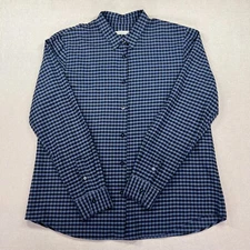 Paul Smith Shirt Men's Size XL Blue Check Linen/Cotton Blend Long Sleeve Casual