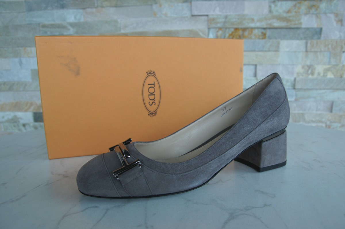 Escarpins Tod's En Daim Et Cuir Vernis - Taille 37.5 - Couleur Noir Et Kaki - Très Bon état