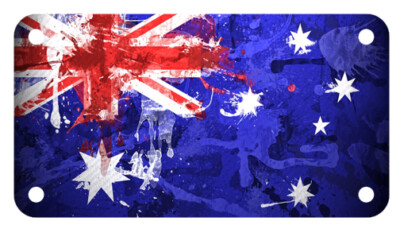 Australia Flag Motorcycle ATV 4'' x 7'' License Plate Patriotic Paint Version