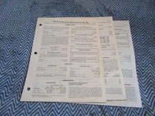 1973 AMERICAN MOTORS BUICK CADILLAC FACTORY TUNE UP SPECIFICS SPEC MANUAL SHEETS