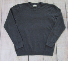 Jack Jones V-Neck Long Sleeve Dark Gray Pull Over Sweater Solid Mens Medium