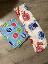 PJ Masks Twin Bed Blue FLAT SHEET And Fitted Sheet Youth Bedding MINT 