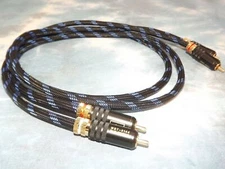 Maze Audio Reference Series RCA Patch Cables Interconnect 1m Locking Blue/Black