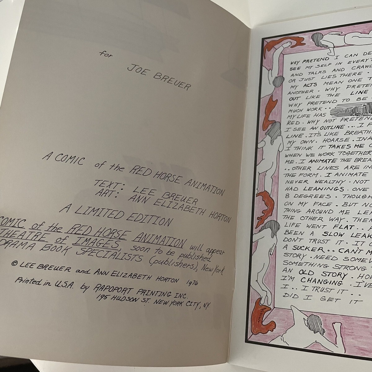 Mabou Mines The Red Horse Animation Comic Lee Breuer Ann Horton Philip Glass