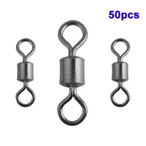 Color : 10pcs, Size : 12 Spring Snap 10-50PCS Fishing Swivel Solid Connector Ball Bearing Fishing Swivels Snap Rolling Stainless Steel Hook Accessories Metal 