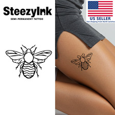 SteezyInk temporary tattoo Buzzing Bee last upto 2 weeks 2 x 2 inch