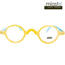 2 PAIRS MIASTO SMALL MINI OVAL ROUND READING GLASSES 2.75 TORTOISE YELLOW