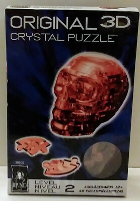BePuzzled Original 3D Crystal Jigsaw Puzzle - Skull DIY Assembly (Red) 