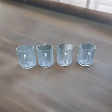 Vtg Duralex Les Verreries de Saint Gobain France Set of 4 Mugs Glasses Christmas