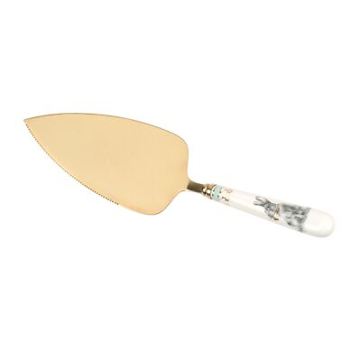 Spode Meadow Lane 10-Inch Cake Slicer, Stainless Steel with Porcelain Handle