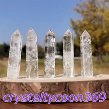 5pcs Natural Clear Quartz Obelisk Crystal Wand Point Tower Healing 5.5cm