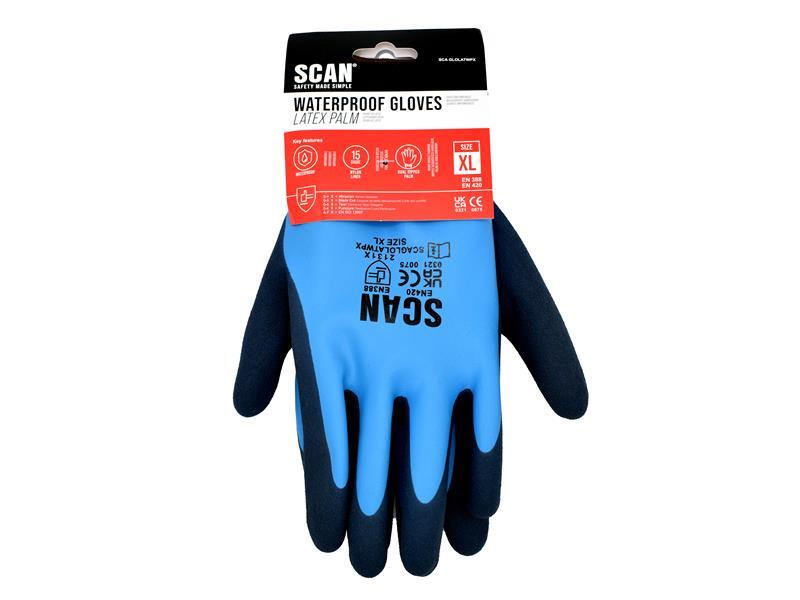 Scan Waterproof Latex Gloves XXL (Size 11) SCAGLOLAWPXX eBay