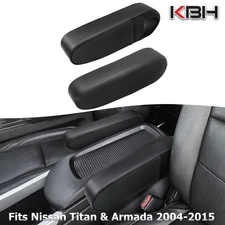 Fit 2004-2015 Nissan Armada Seat Armrest PU Leather Replacement Cover Black 2pcs