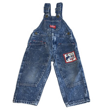 Vintage Oshkosh B'Gosh Vestbak Worlds Best Work Wear Patch Overalls 2T 2 Toddler