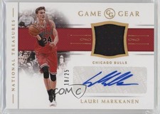 2018-19 Panini National Treasures Game Gear Prime 18/25 Lauri Markkanen Auto e0h