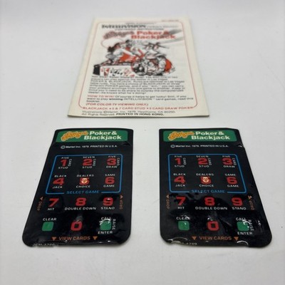 Las Vegas Poker & Blackjack Intellivision Instruction Manual & 2 Overlays 1979