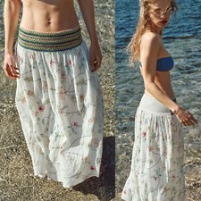 Zara Rock Stickerei Blumenstickerei Häkeln Midi Maxi Gr. S Akt. Koll. Neu