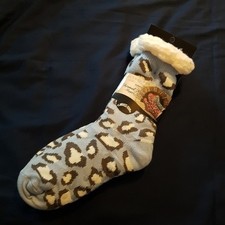 Mia  Tess women's thermal knit slipper socks sherpa lined, New