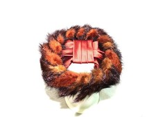 Vintage Dark Brown Beaver Mink Fur Hat Satin Fabric Center 1940s 50s Pillbox