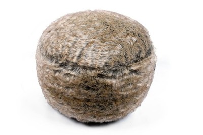 Braunbär Kunstfell Rund Fußhocker Ottomane Pouffe Sitzsack 45 cm x 25 cm