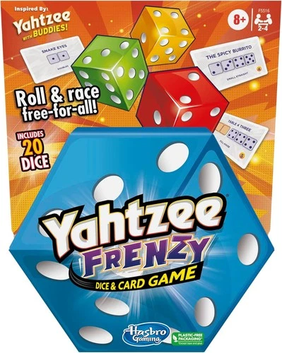 Hasbro Gaming Yahtzee Frenzy Dice & Card Game, Fast-Paced Dice Game, Card Games 