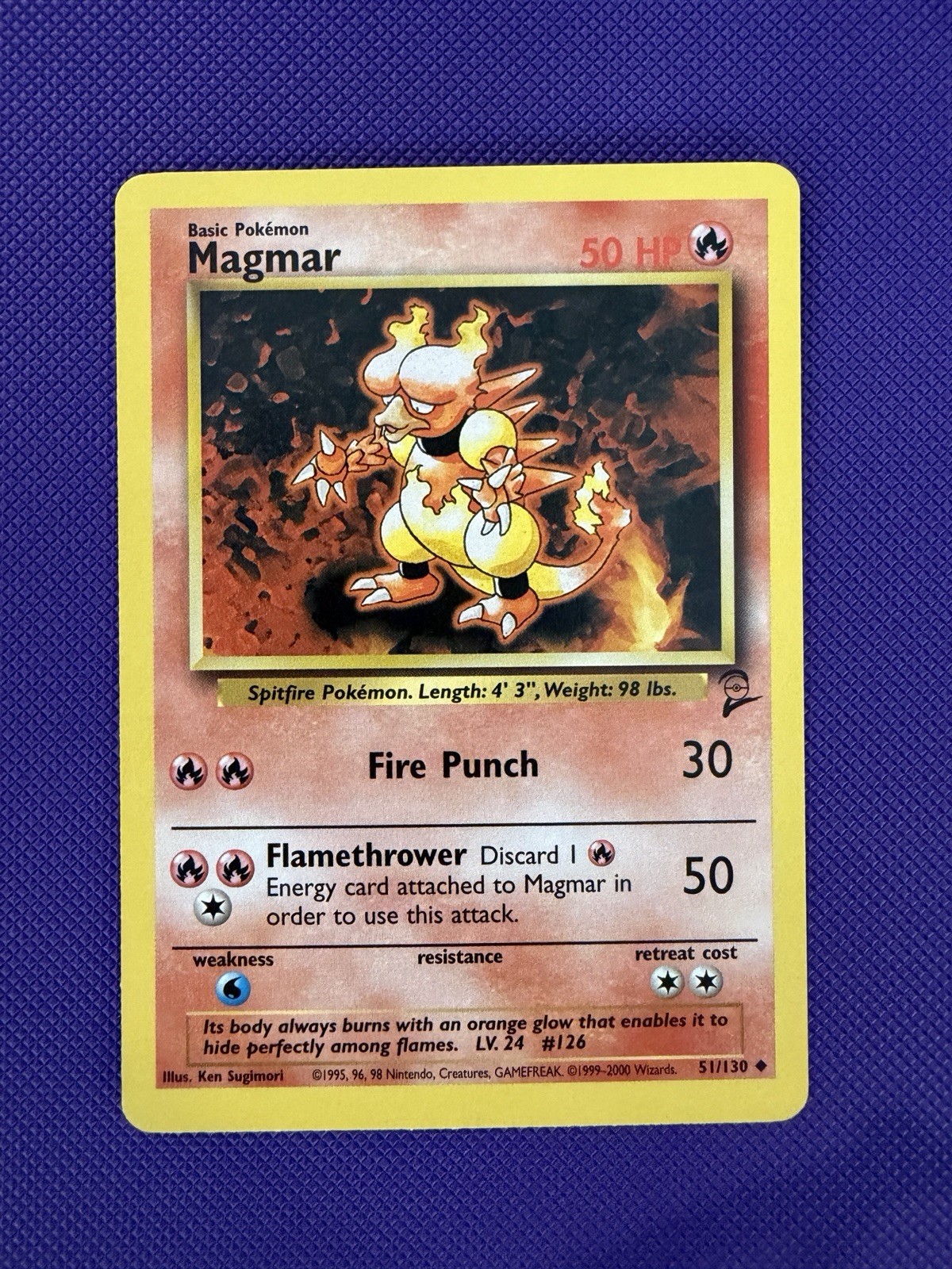 Pokémon Magmar 51/130 Uncommon Base Set 2 NM