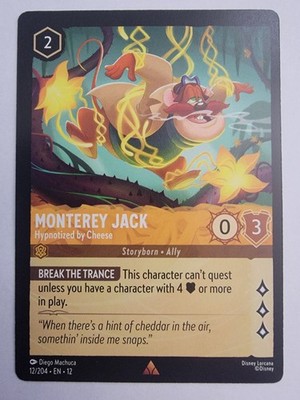 Disney Lorcana Wilds Unknown Monterey Jack Hypnotized By Cheese 12/204